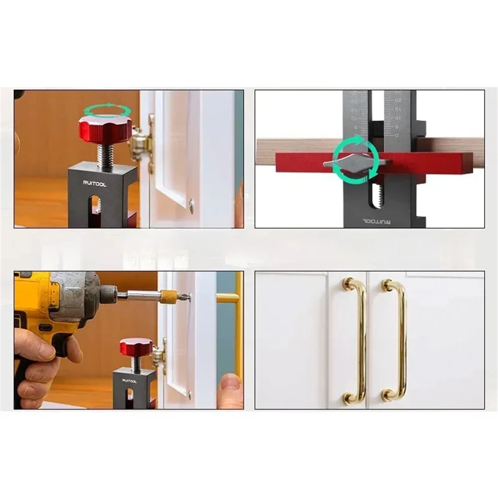 RUITOOL Cabinet Door Mounting Jig - Aluminum Alloy Positioner for Framed & Frameless Cabinets 0-40mm - Image 5