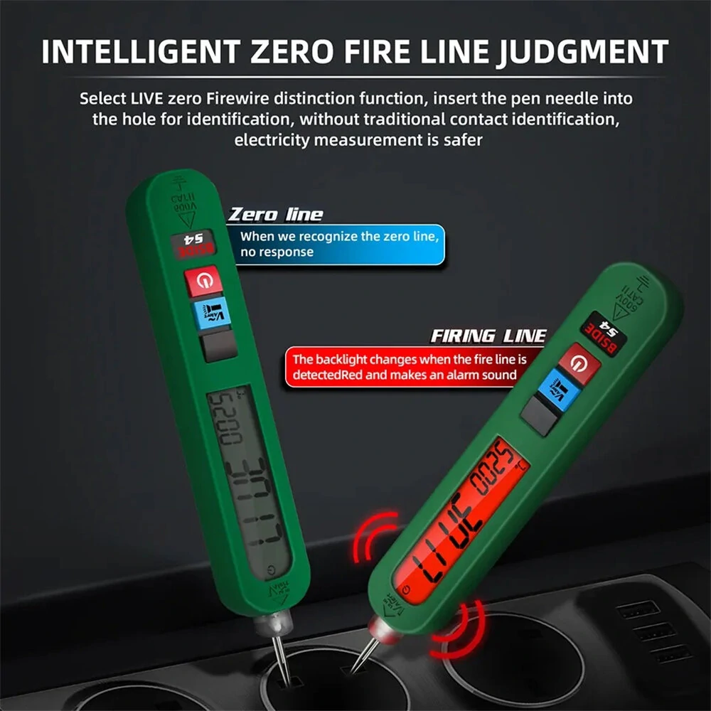 BSIDE S4 Voltage Tester | 12-300V Dual Display with Backlight & Flashlight - Image 4