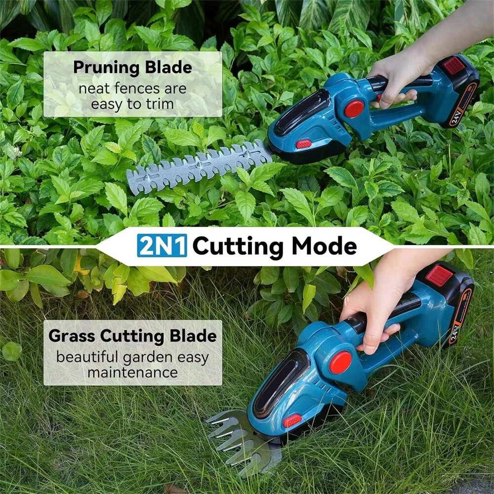18V Cordless 2-in-1 Hedge Trimmer & Grass Shear | Rechargeable Garden Tool with Battery & Charger - Image 4