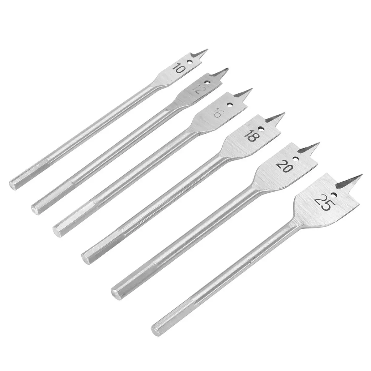 6pcs 10-25mm Flat Spade Drill Bit Set | Hex Shank Woodworking Hole Cutter - Image 3