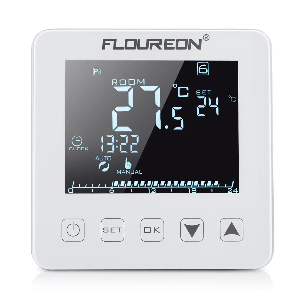 Floureon HY08WE-2 Digital Infrared Thermometer - LCD Display & Electric Heating Thermostat - Image 2