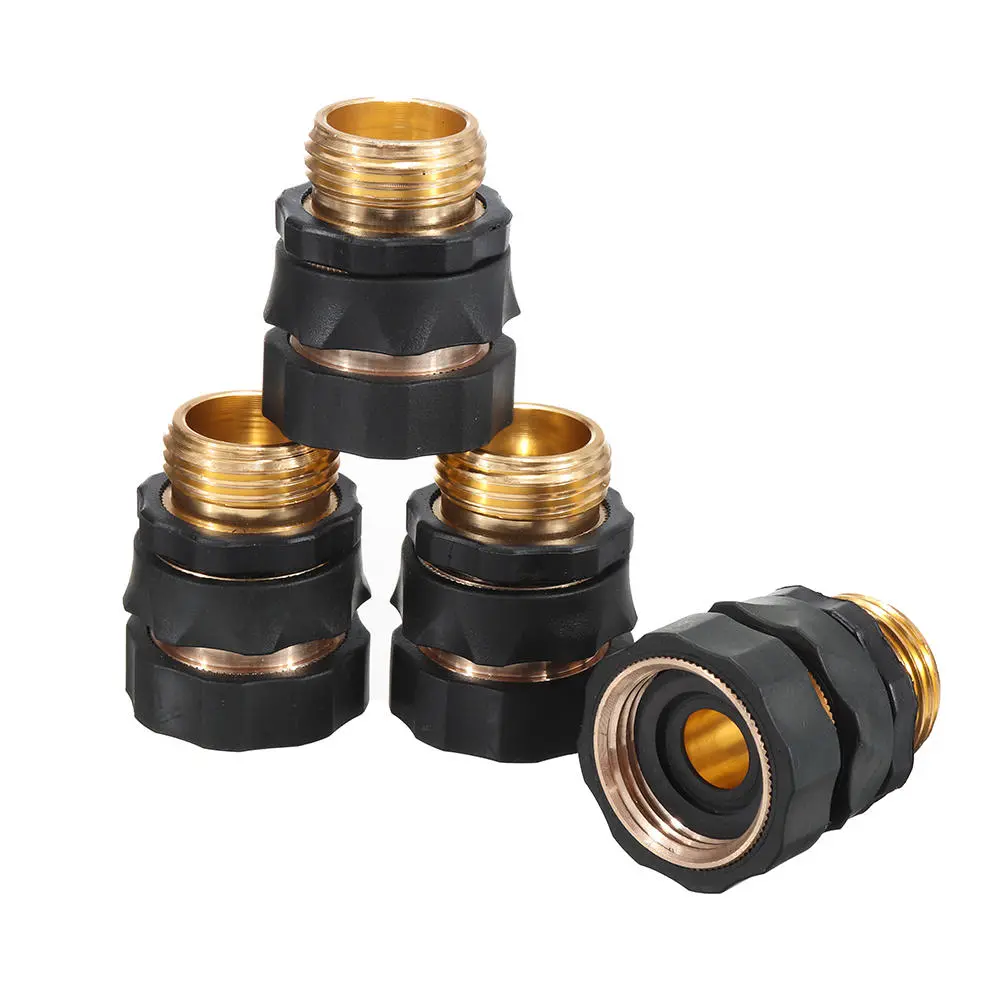 4pcs 3/4 Inch Brass Garden Hose Quick Connect Fittings | Water Pipe Connectors - Image 2