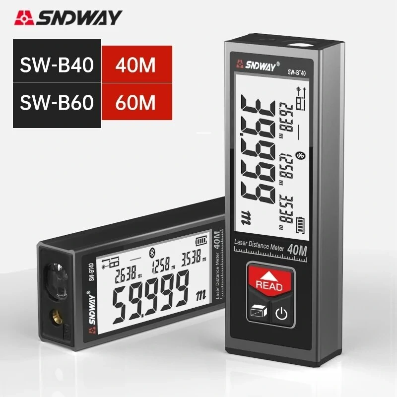 SNDWAY Laser Rangefinder - 40M/60M Digital Distance Meter with LCD Display - Image 2