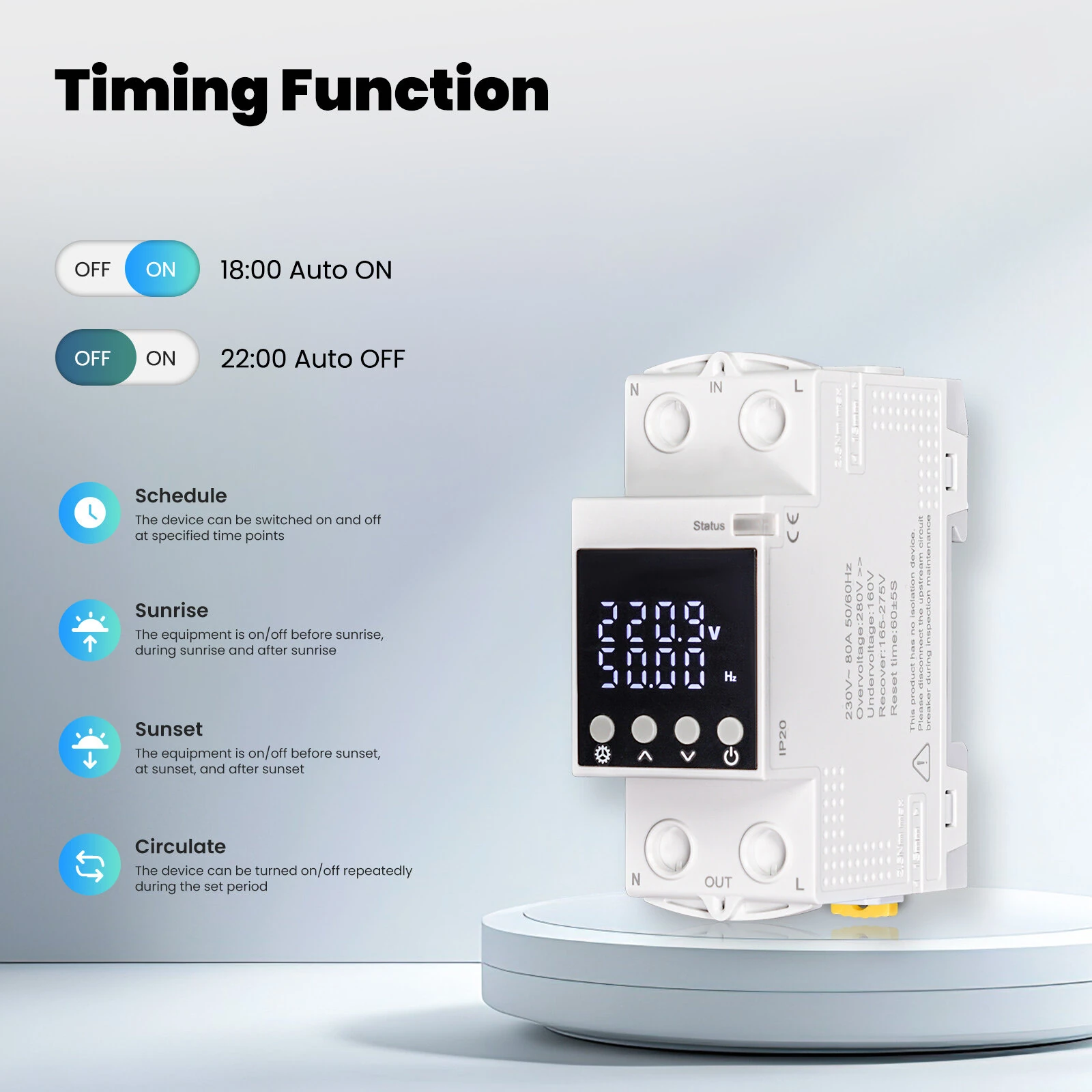 TUYA WiFi Smart Switch 80A - Remote Control & Energy Monitoring | LED Display - Image 3
