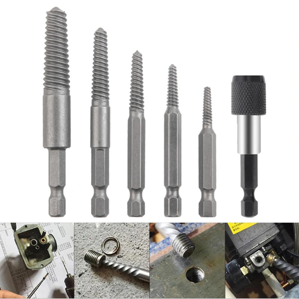 6pcs HSS Screw Extractor Drill Bits | Hex Shank for Broken Bolts & Studs - Image 4