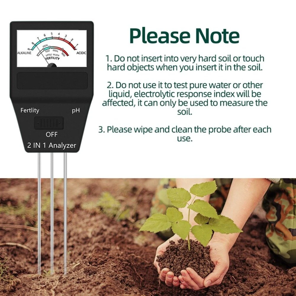 2 in 1 Soil pH Tester & Fertility Meter - Pointer Type Analyzer for Gardening - Image 5