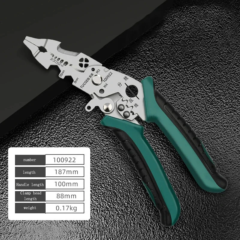 Klein Tools 100922 Wire Stripping Pliers - Multifunctional Electrical Tool with Anti-Slip Handles - Image 3