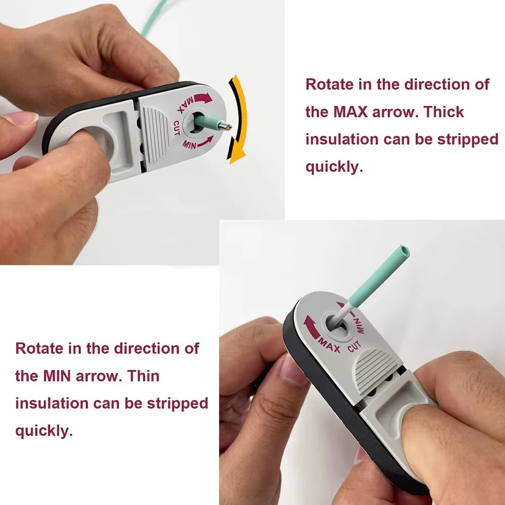 Universal Adjustable Network Cable Stripper Tool - Cat5e Cat6 Cat6a Cat7 Cat8 - One Hand Operation Compact Design - Image 3