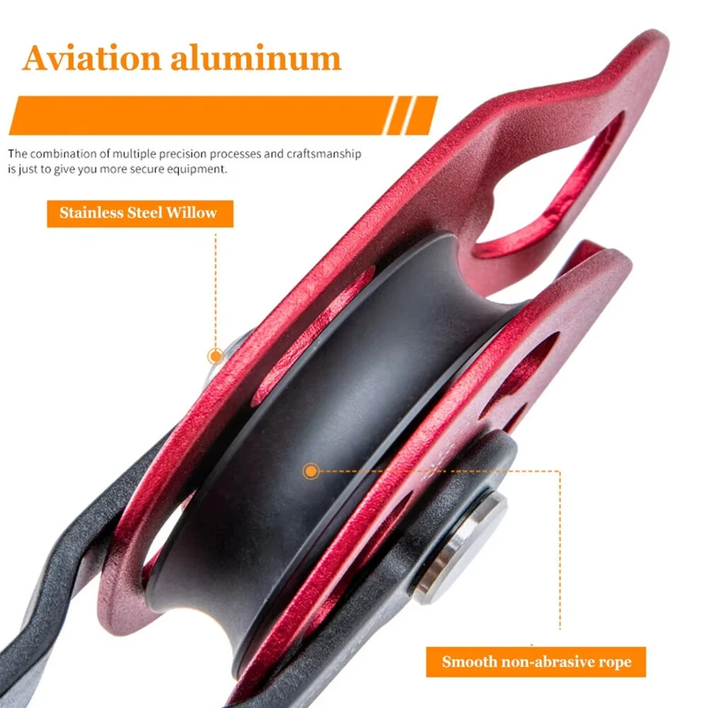 Climbing Lifting Pulley | 4KN Load Aviation Aluminum | 8-12mm Rope for Rescue & Transport - Image 2