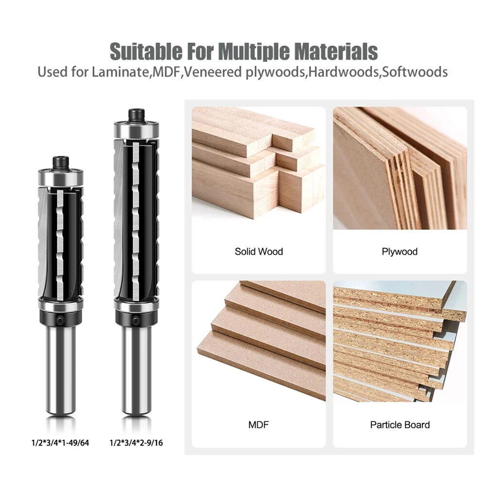 Whiteside Router Bits 1/2 Inch Spiral Flush Trim Bit | Top & Bottom Bearing 12mm Shank - Image 4
