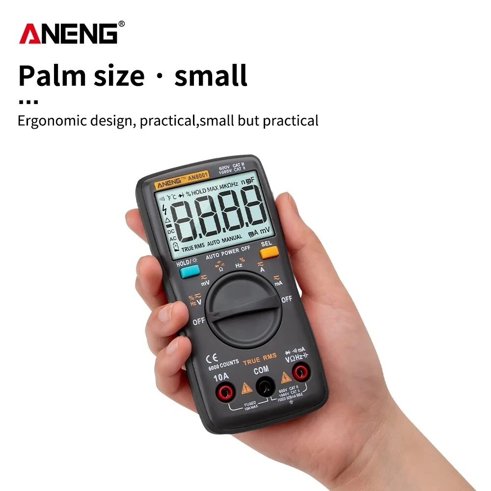 ANENG AN8001Pro True RMS Digital Multimeter - 6000 Counts | AC/DC Voltmeter Ammeter - Image 2