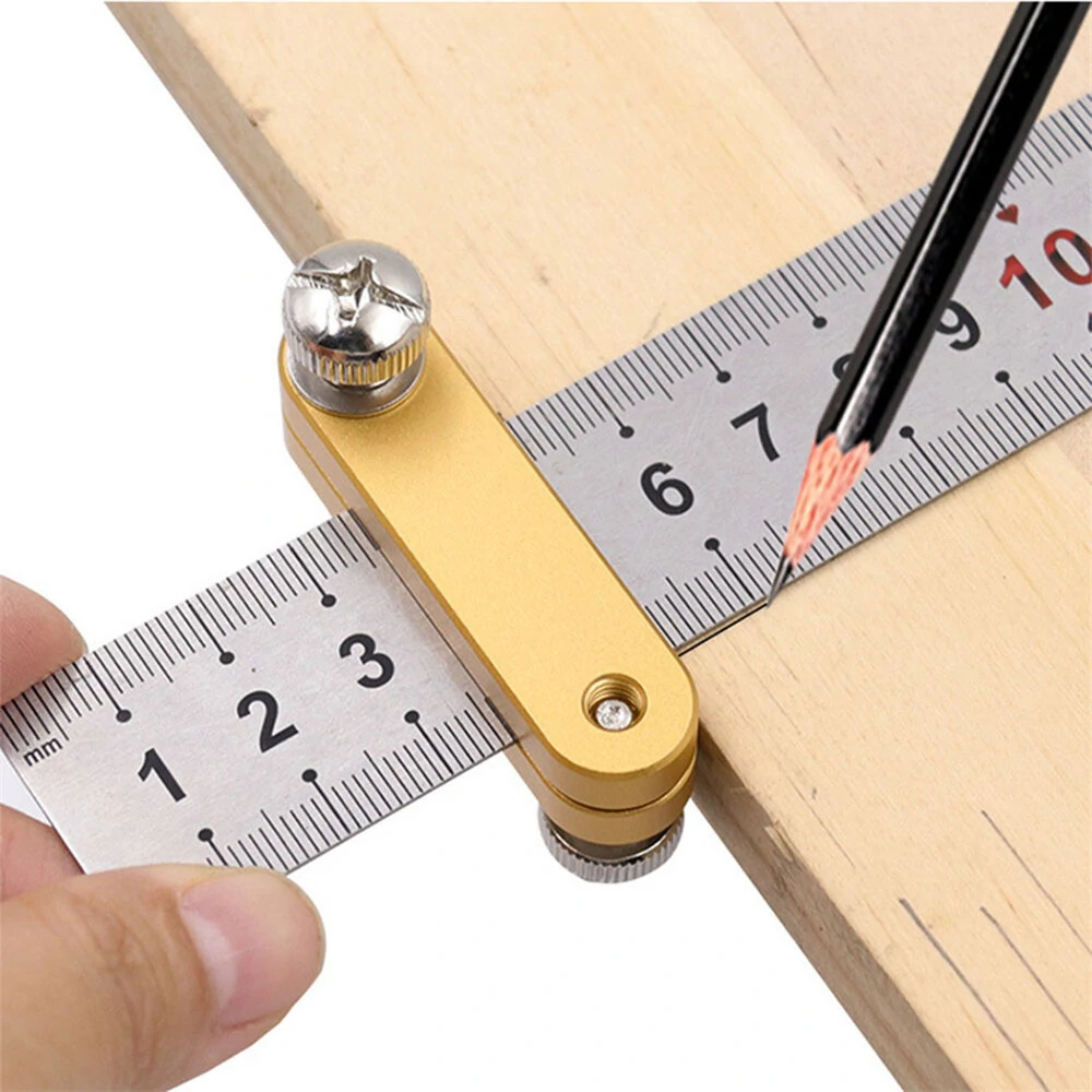 Steel Ruler Positioning Block & Angle Scriber | Marking Gauge for Woodworking - Image 2