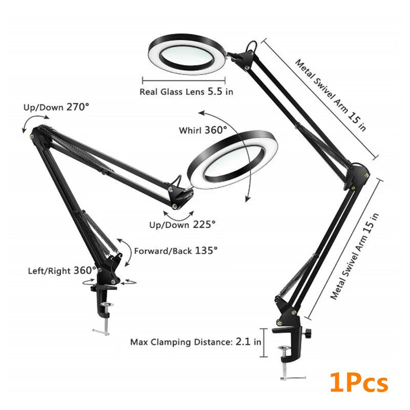 37cm Magnifying Glass Repair Lamp - 3 Color LED Cold Light for Beauty & Tattoo - Image 3