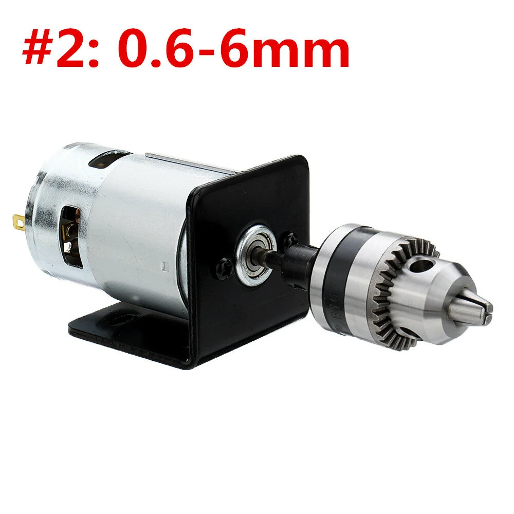 Machifit 775 DC 12V Lathe Press Motor | Mini Hand Drill Chuck & Mounting Bracket - Image 3