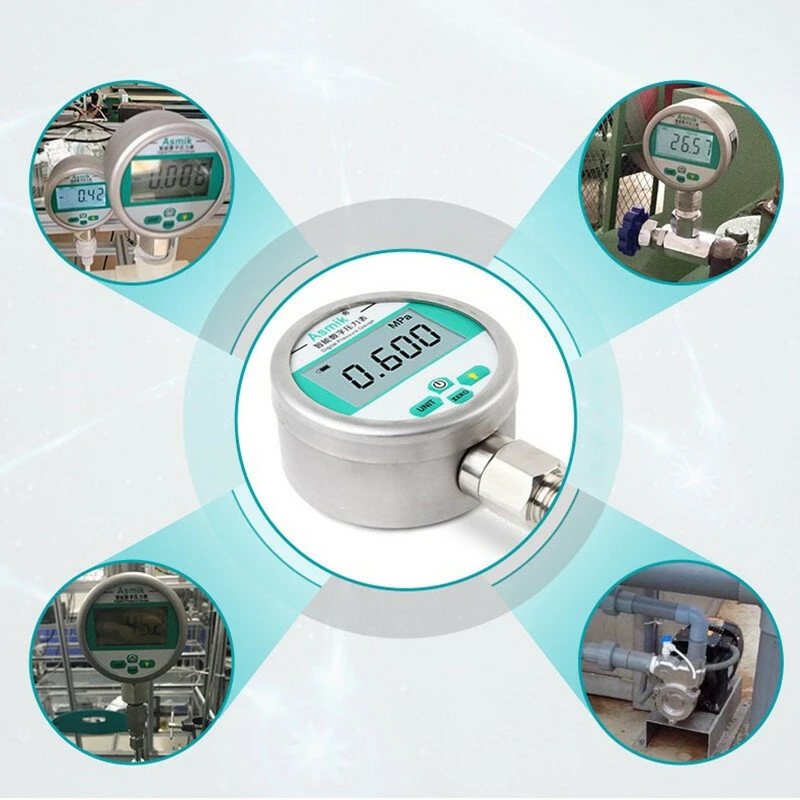 Stainless Steel Digital Pressure Gauge -100kpa to 5Mpa | Hydraulic Shockproof - Image 4