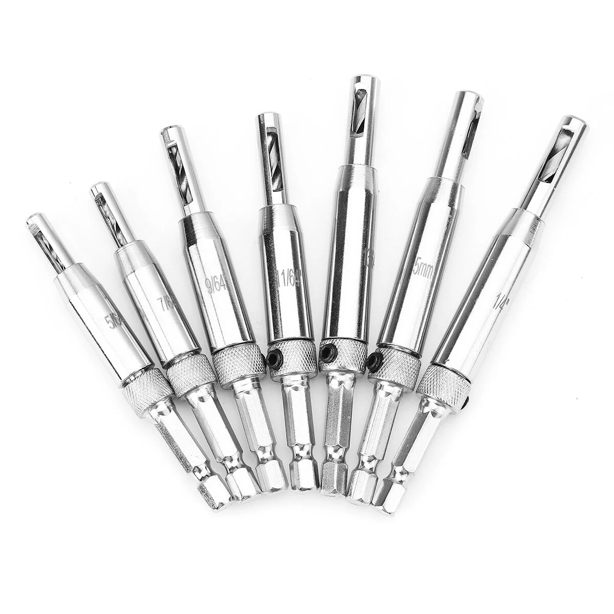7pcs 1/4 Inch Hex Shank Self Centering Drill Bit Set | Door Lock & Hinge Pilot Tool - Image 3