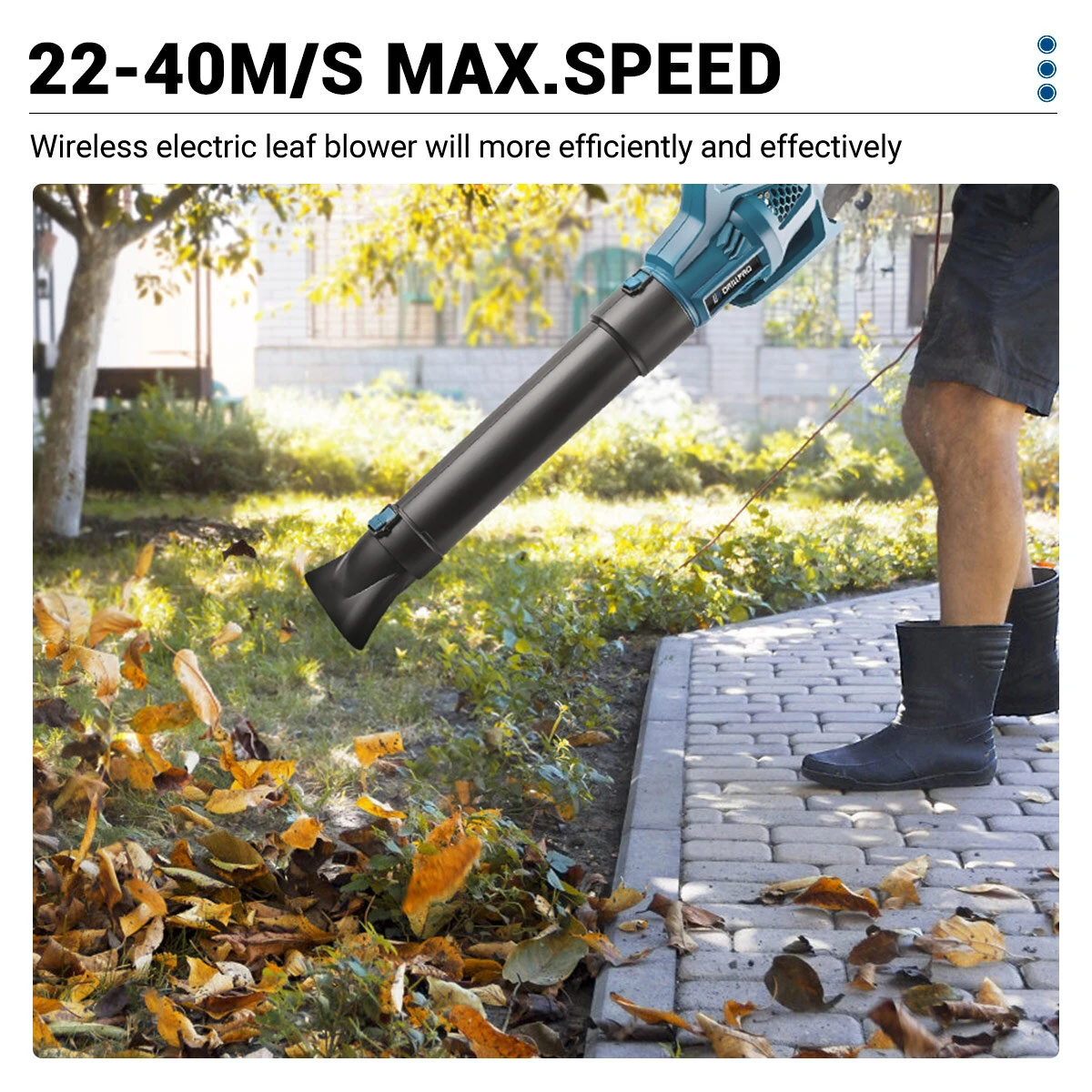 Drillpro Brushless Air Blower | 6 Speed 17000rpm 40m/s | Garden & Home Use - Image 5