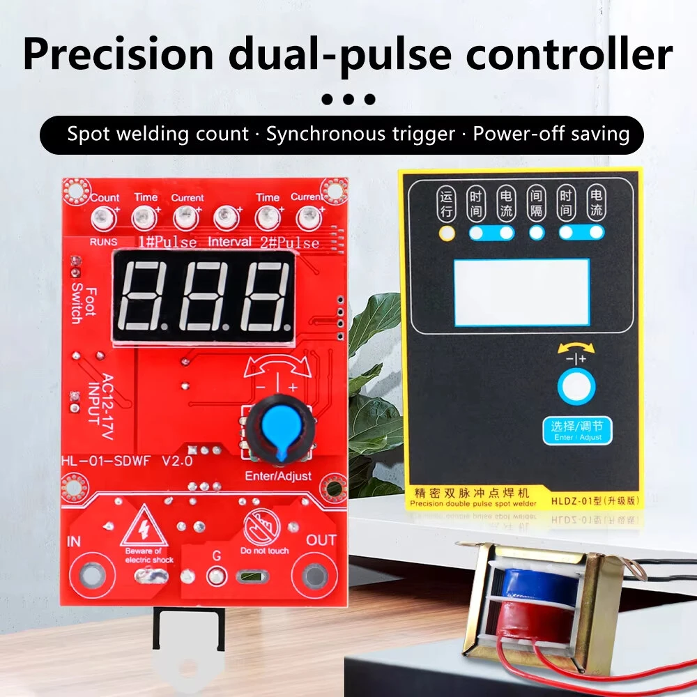Spot Welding Control Board | 40A 100A Single/Double Pulse | Adjustable Voltage & Anti-Shake Foot Pedal - Image 3