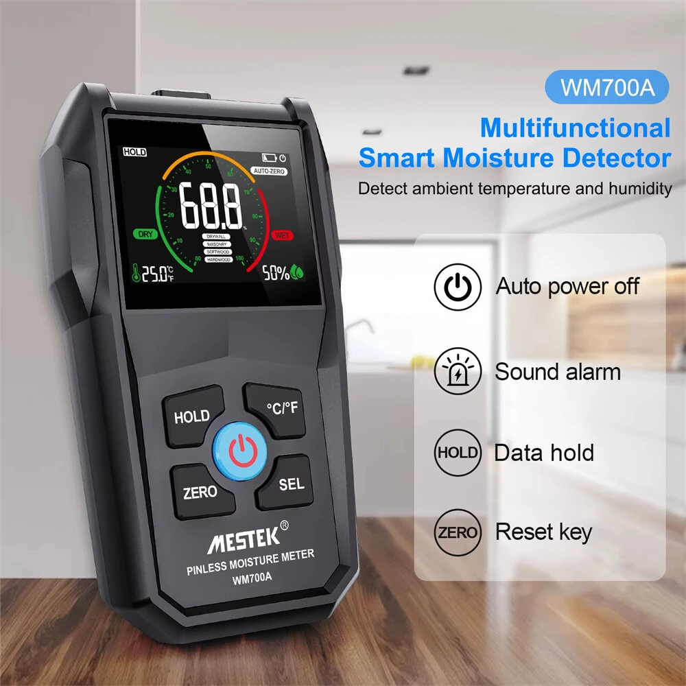 MESTEK WM700A Moisture Meter - Multi Material Use for Wood Drywall Masonry - Image 2