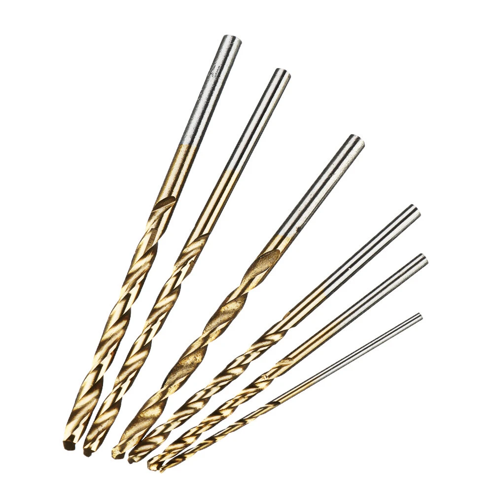 Drillpro 50Pcs HSS Twist Drill Bit Set - Titanium Coating 1/16-1/8 Quick Change - Image 3