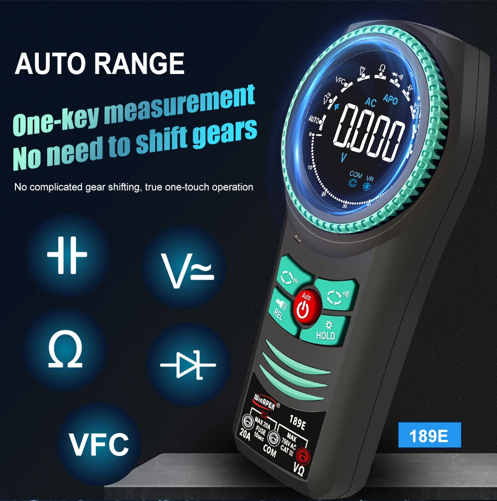 WinAPEX 189E Auto Range Smart Rotary Multimeter | 5999 Counts High Precision - Image 2