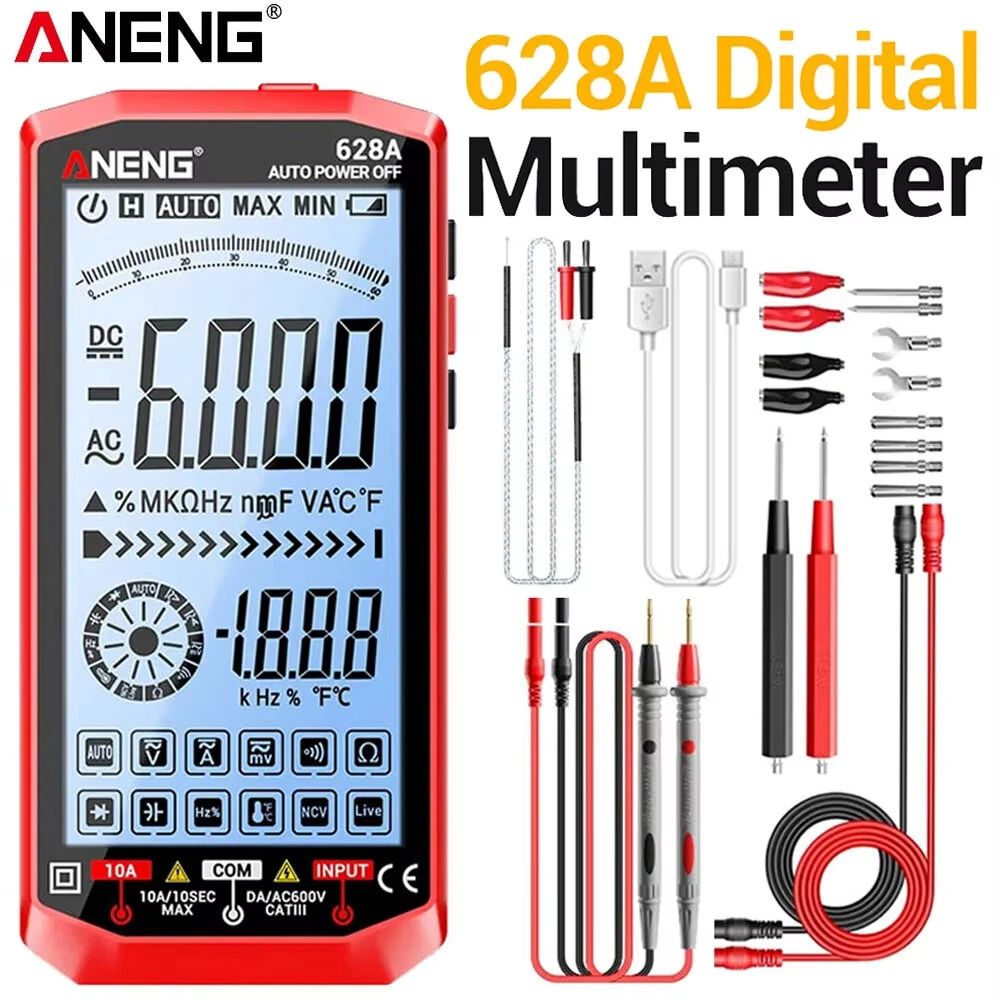 ANENG 628A True RMS Multimeter - 6000 Count Rechargeable Auto-ranging | NCV - Image 2
