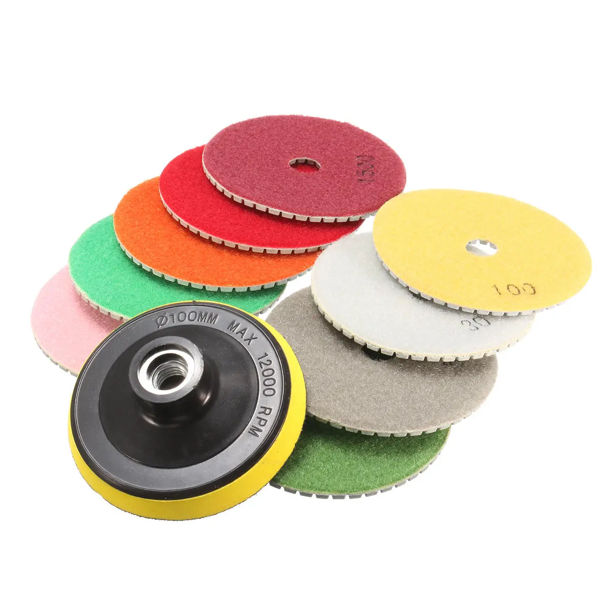 10pcs 4 30-3000 Grit Diamond Polishing Pads Set - Granite Concrete Marble - Image 3
