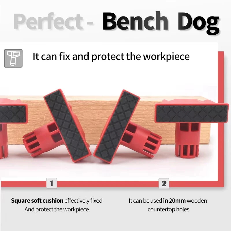 4PCS 20mm MFT Bench Dogs - Non-Slip Workbench Stops for Positioning & Stability - Image 2