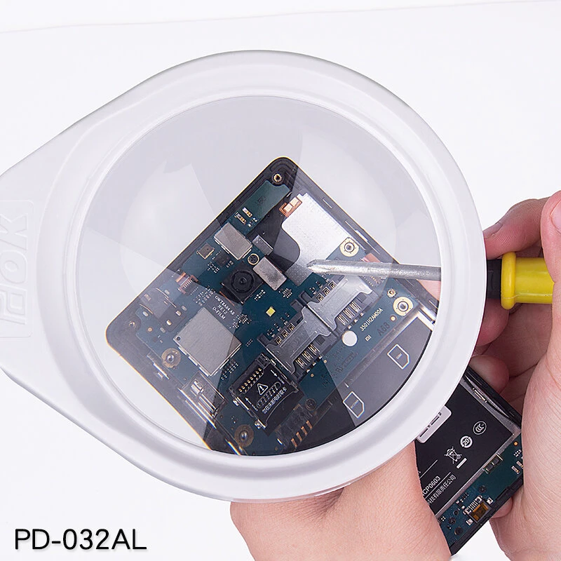 Desk Magnifier Lamp with 48 LEDs | 8X Magnifying Glass & 800mm Flexible Arm for Reading - Image 2
