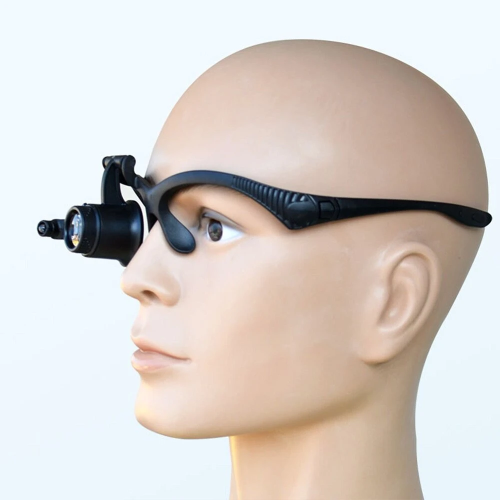 LED Headband Magnifier with Light - 5 Interchangeable Lenses for Jewelry Repair & Hobby Work - Image 3