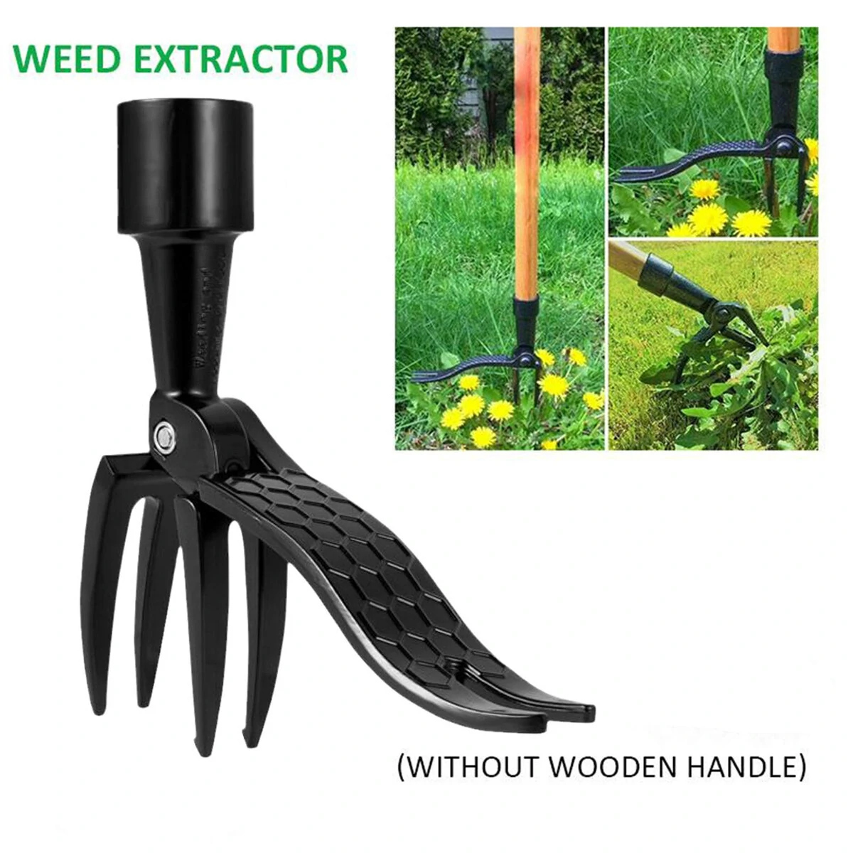 Claw Weeder Stand Up Weed Puller Tool - Metal Root Remover with Foot Pedal - Image 5