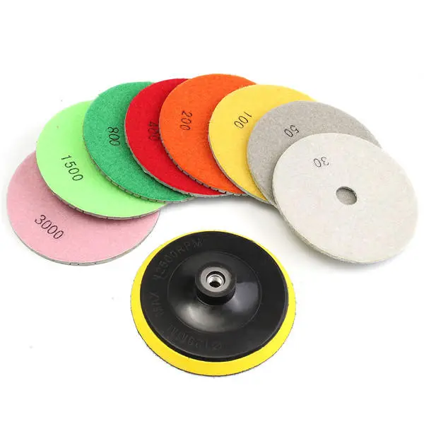 4 Inch Diamond Polishing Pads 8pcs 30-3000 Grit for Granite Marble Concrete - Image 3