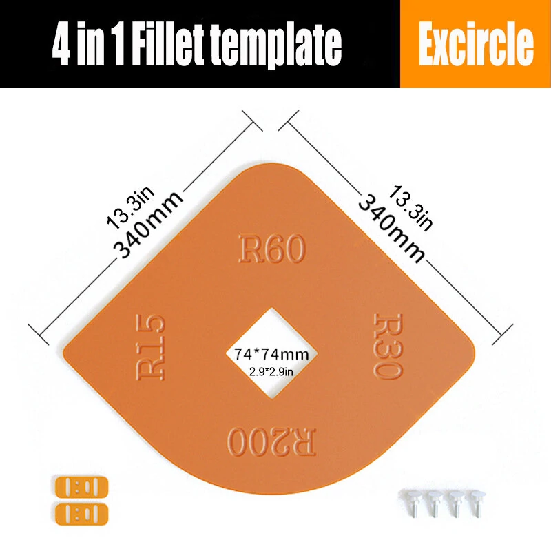 Woodworking Router Corner Radius Templates Jig - R5 to R40 Arc Set | Router Table Tool - Image 5