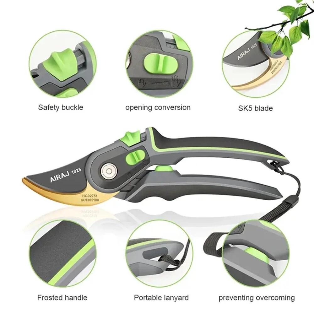 Industrial Pruning Shears | SK5 Steel Blade 205mm | Ergonomic Non-Slip Handles - Image 3