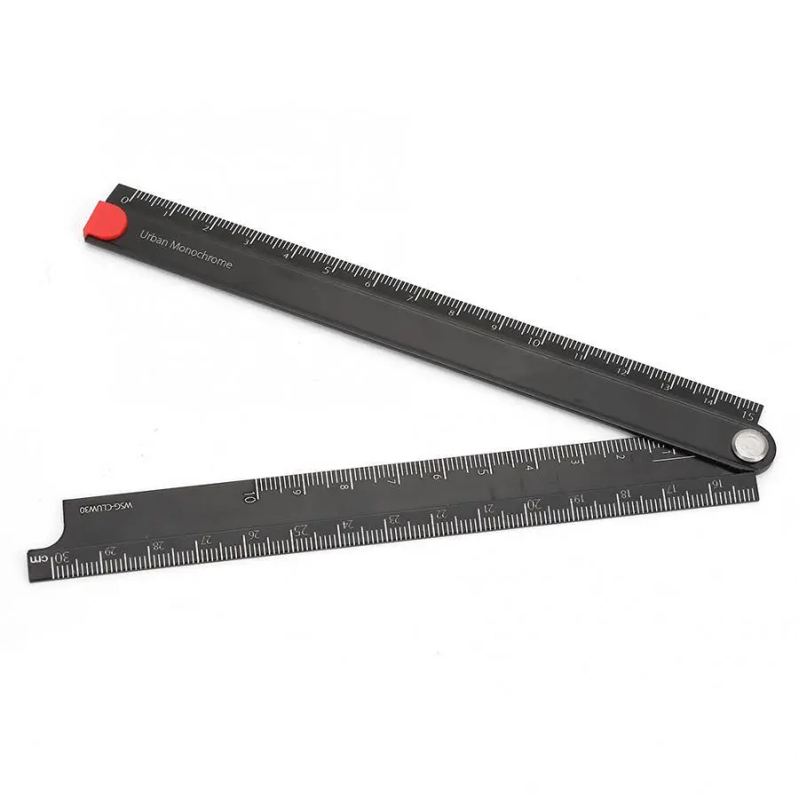Aluminum Alloy Folding Ruler | 0-300mm Portable Angle Ruler | 90 Degree Metal Stationery - Image 5