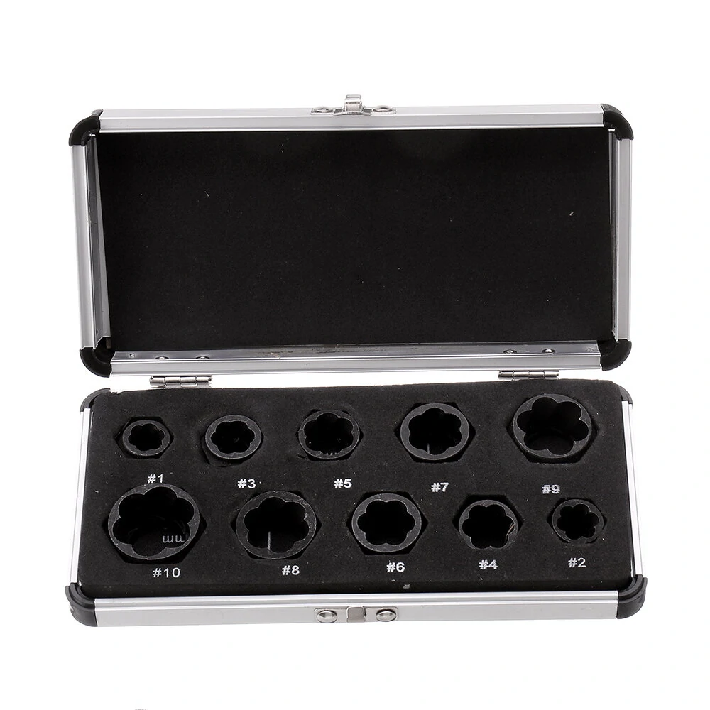 Drillpro 10Pcs Impact Bolt Nut Extractor Set | Low Profile Damaged Screw Remover Socket Tool - Image 2