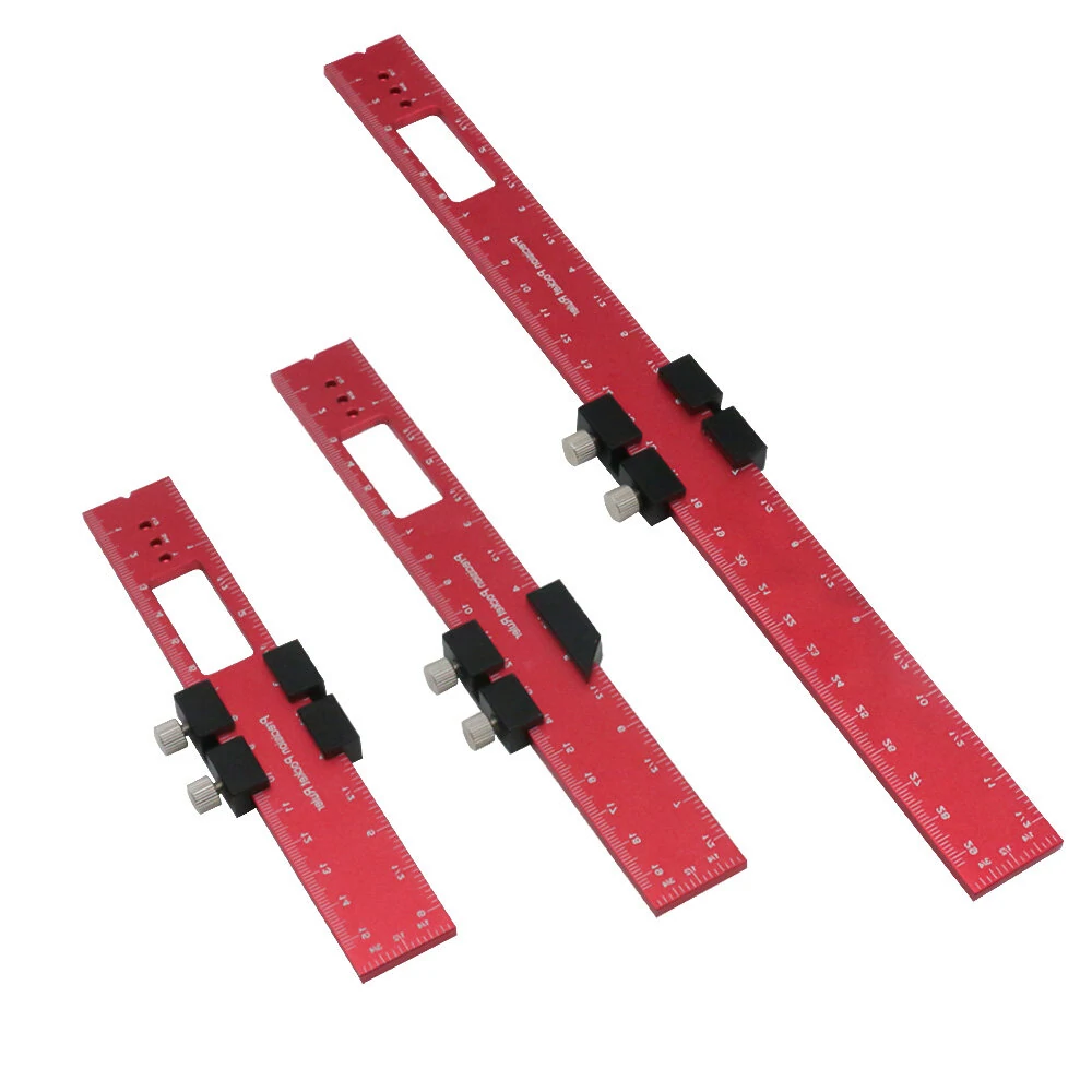 Woodworking Ruler Tool - Aluminum T-Track Slide Stops | Inch & Metric Scale - Image 2