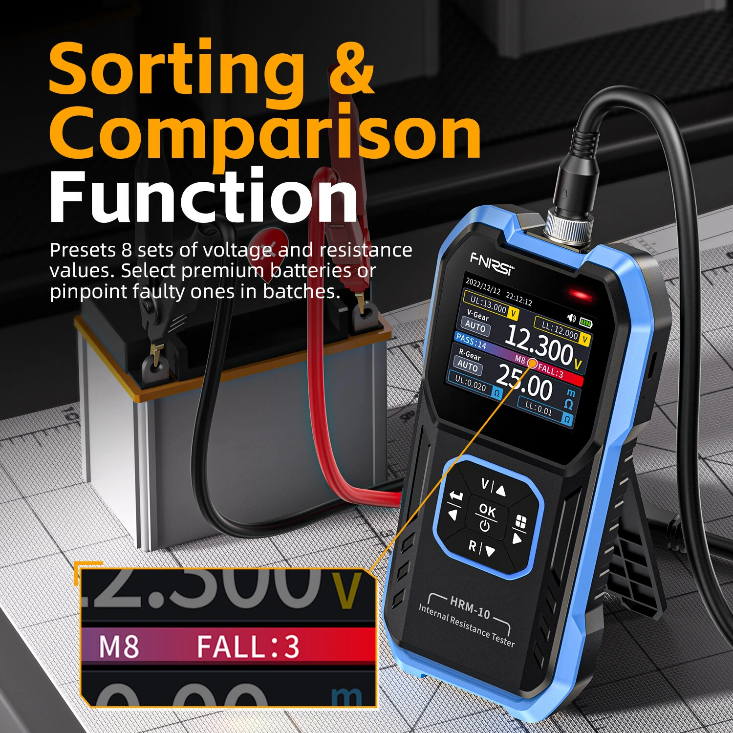 FNIRSI HRM-10 Battery Tester - Internal Resistance & Voltage Meter for 18650 Lithium Car Battery - Image 4