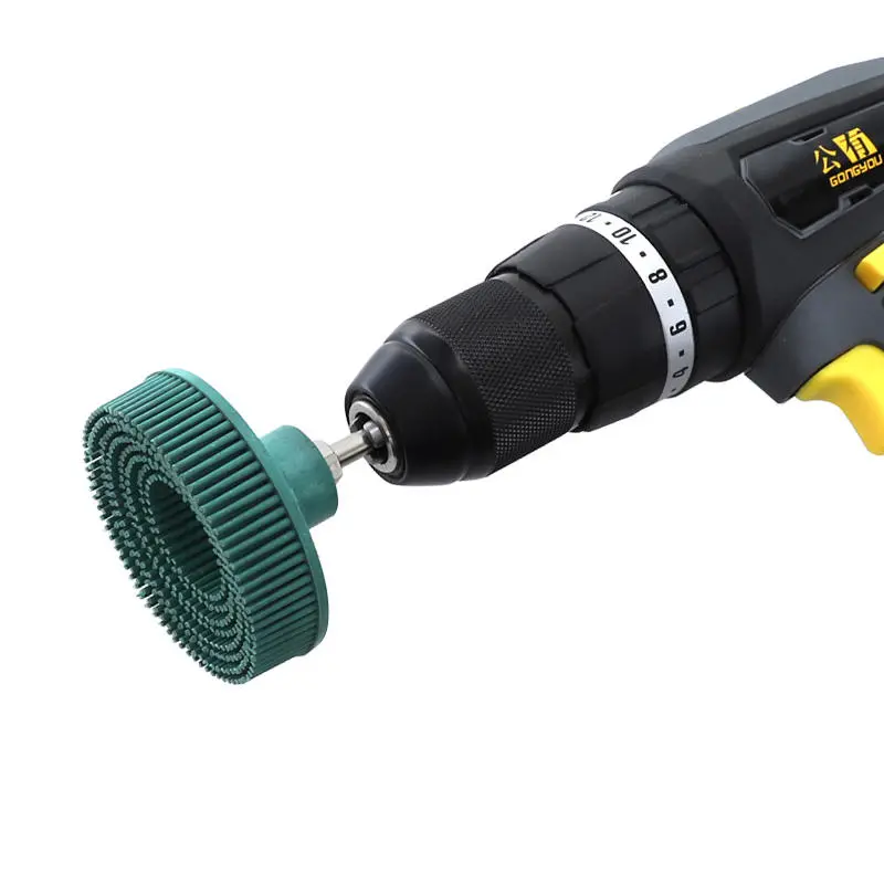 Drillpro Radial Bristle Disc 2-3 inch | Grit 50 80 120 | Emery Abrasive Brush for Dremel - Image 2