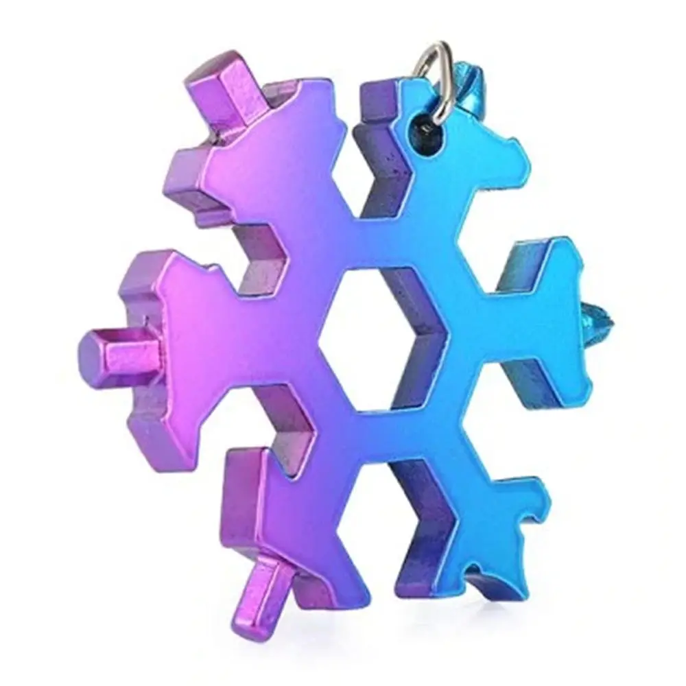 15-in-1 Stainless Steel Multi-Tool Keychain | Snowflake Shape Screwdriver & Bottle Opener - Image 5