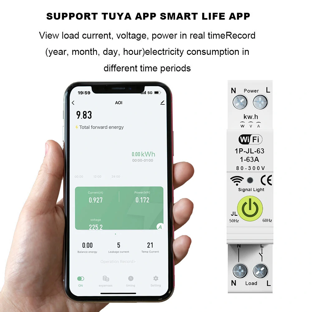Tuya WiFi Smart Circuit Breaker | Energy Meter with Timing & Voice Control - Image 2
