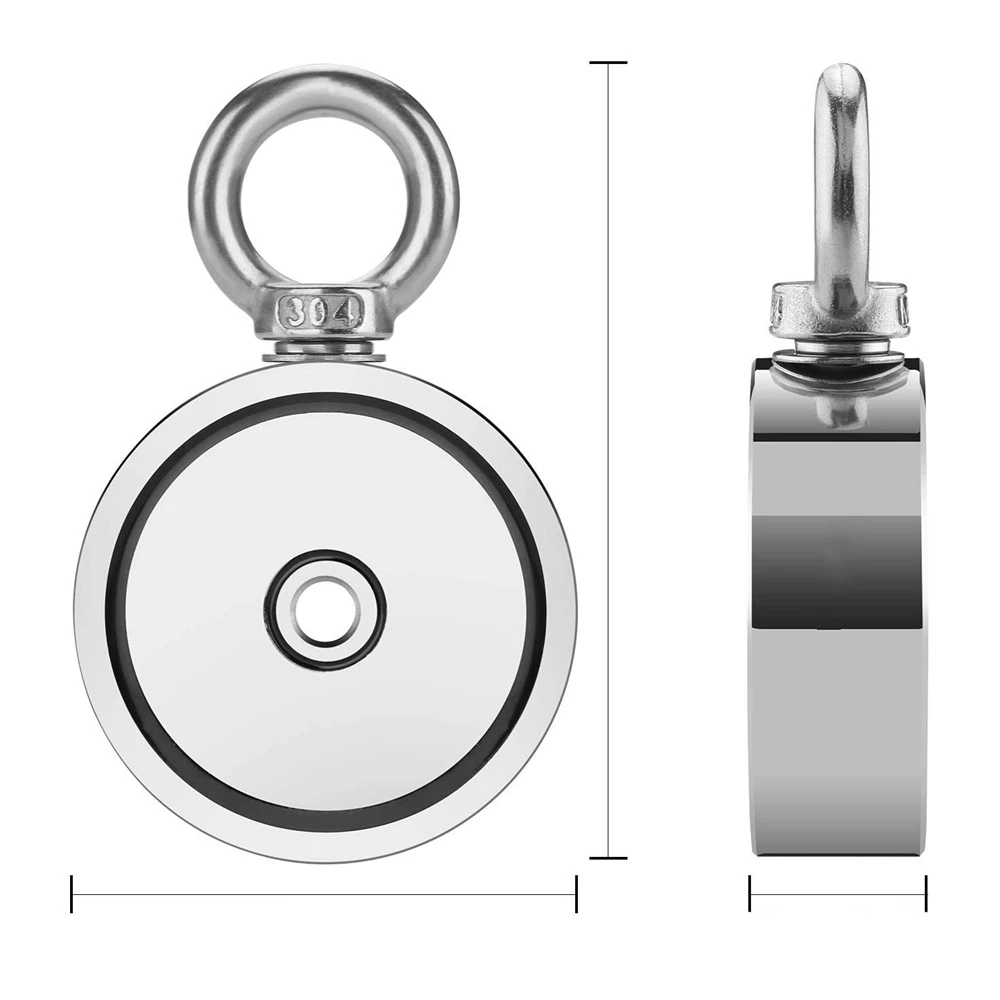 Super Strong 500kg Neodymium Fishing Magnet - 75mm Double Side with Rope & Glove - Image 4