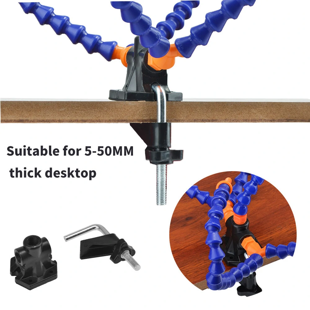 Bench Vise Soldering Station with 5 Flexible Arms & Iron Holder | PCB Repair Tool - Image 5