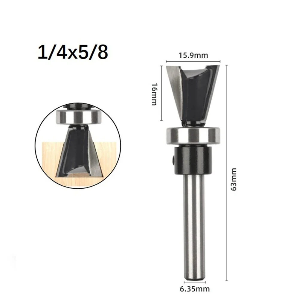 Carbide Dovetail Router Bit Set With Bottom Bearing - Woodworking Cutters - Image 2