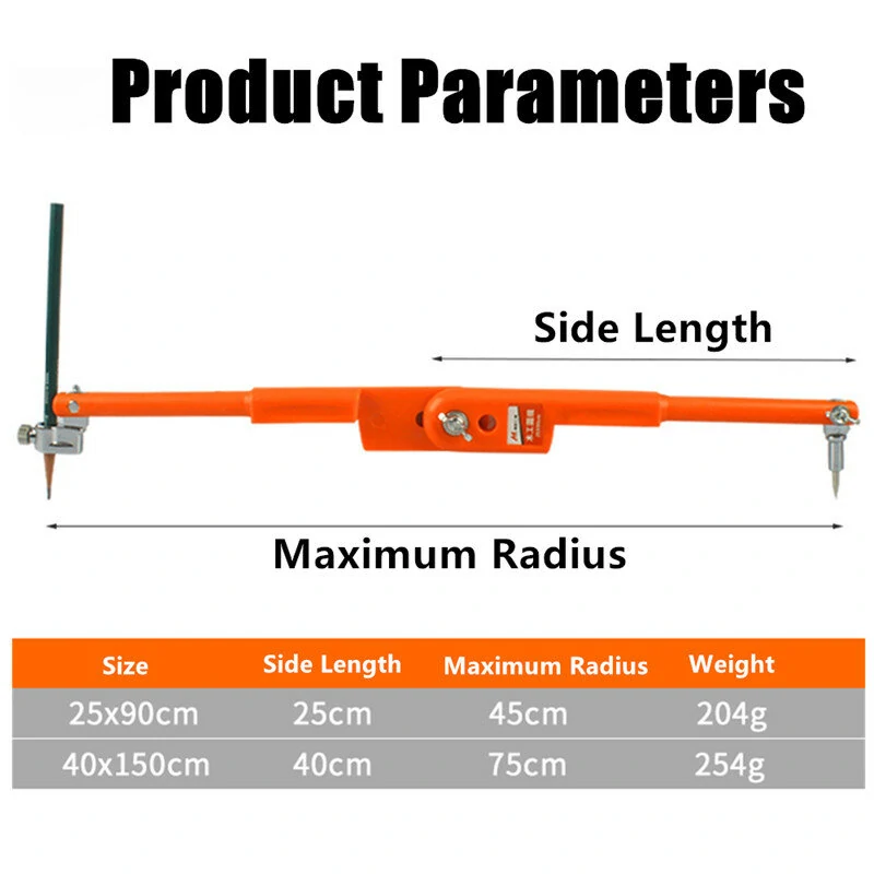 Max 45-75cm Carpenter Precision Pencil Compass | Adjustable Woodworking Dividers - Image 5