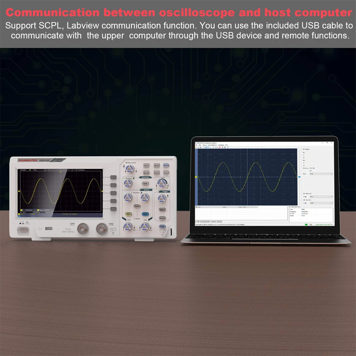 HANMATEK DOS1102 Digital Oscilloscope - 110MHz, 500MS/s, 7 Display, Dual Channel - Image 4