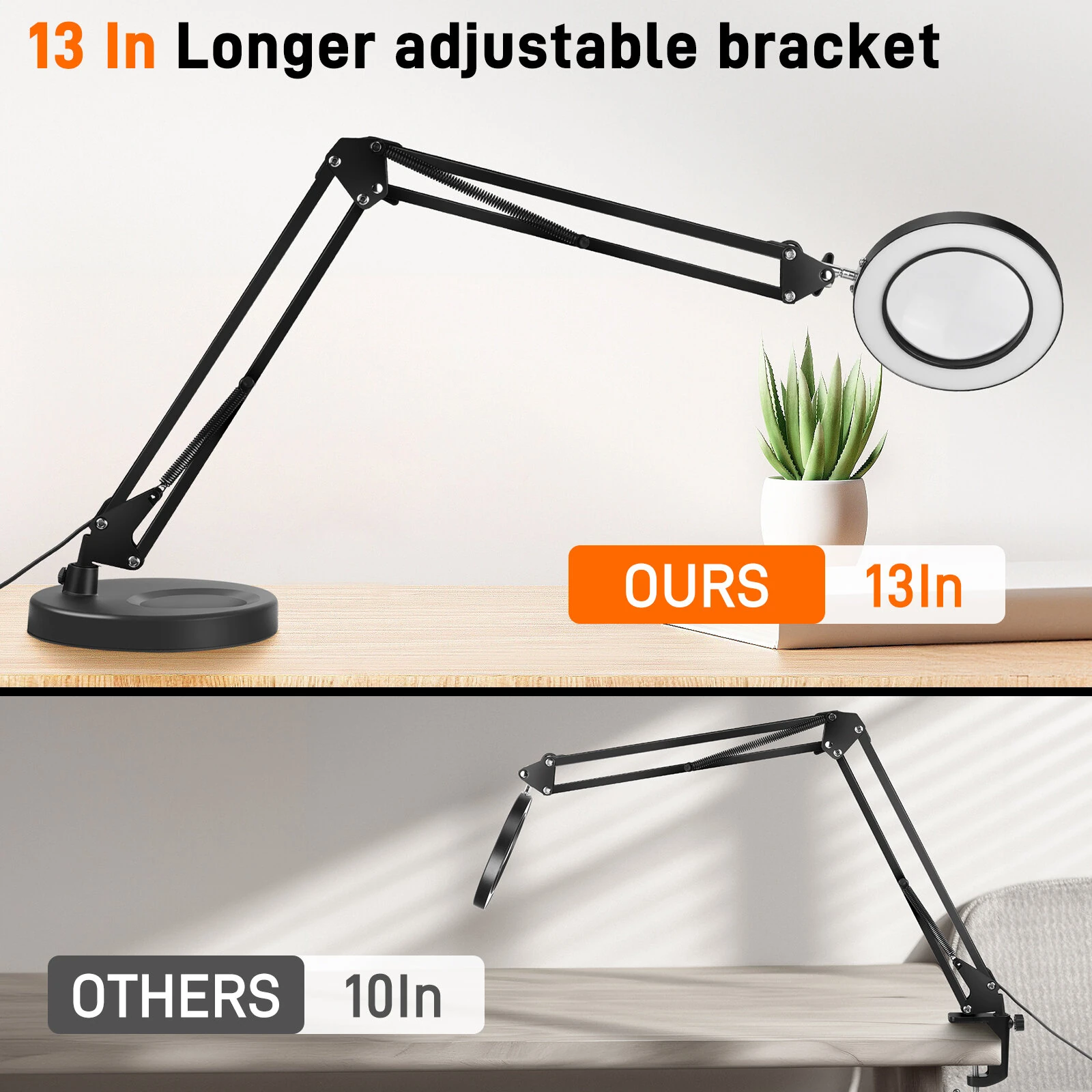 GOCHIFIX 2in1 10X Magnifying Glass with Light LED Lamp - 3 Color Modes, 10 Brightness Levels - Image 3