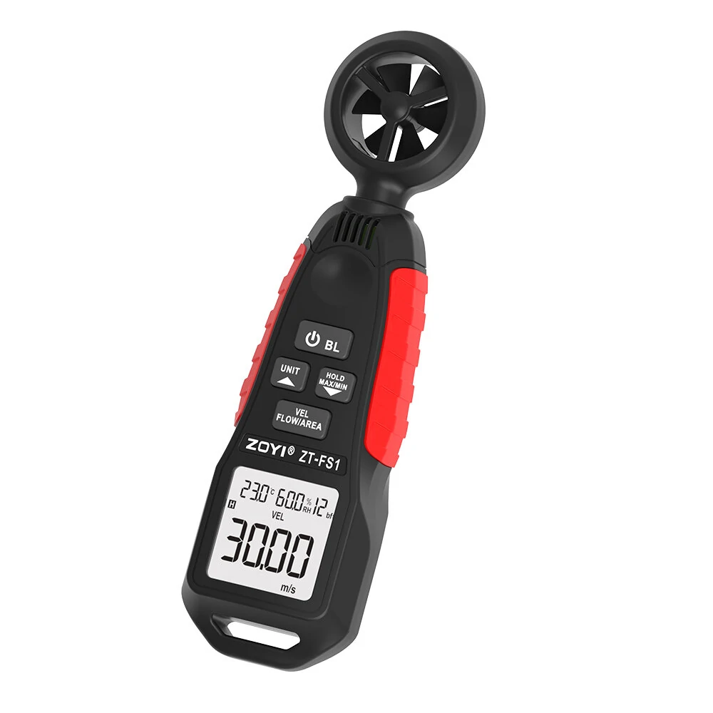ZOYI ZT-FS1 Anemometer - Wind Speed, Temperature, Humidity Meter | 0.4-30m/s | LCD Display - Image 3