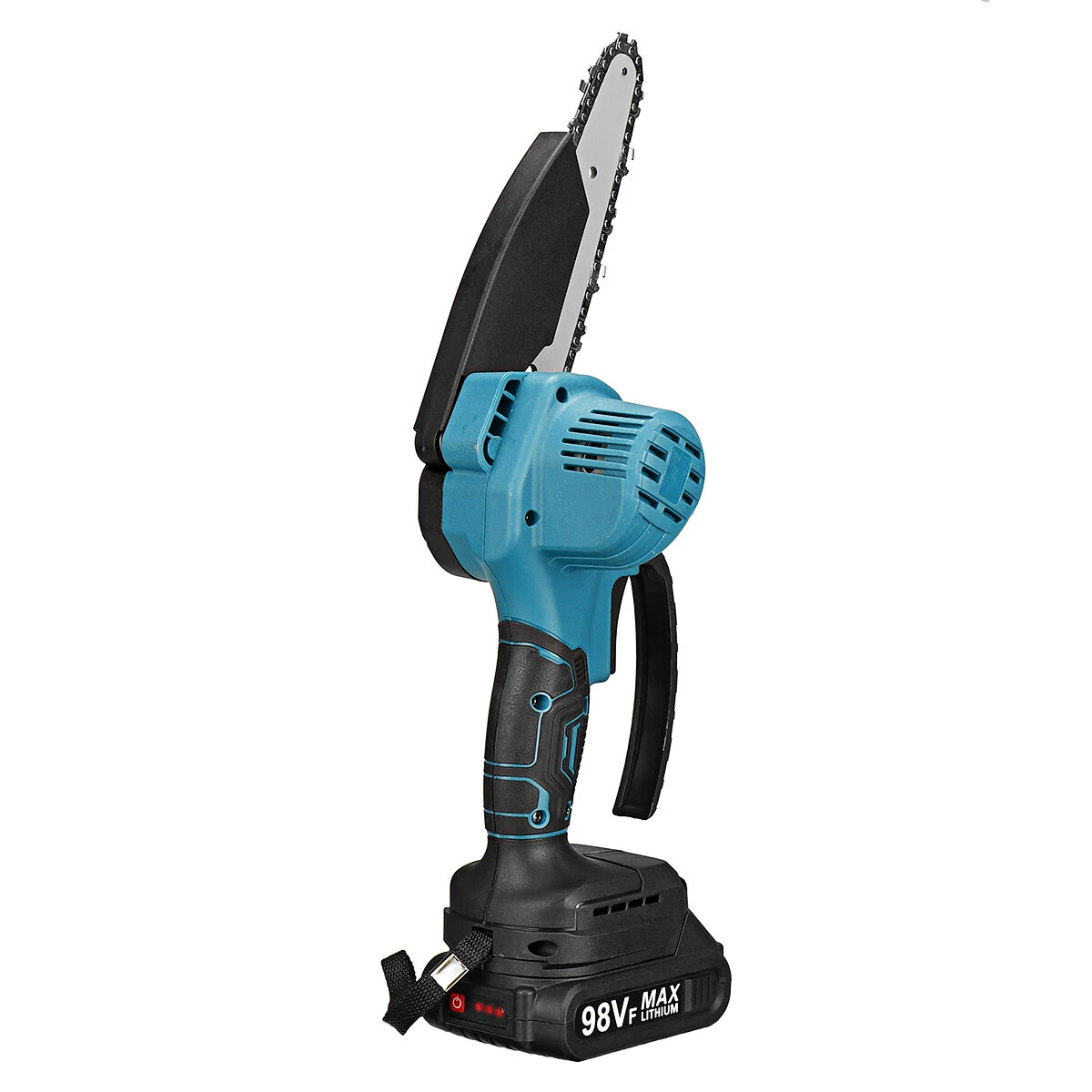 98VF 3000W Mini Electric Chainsaw - 6 Inch | 10000rpm Portable Wood Cutter w/Battery Indicator - Image 4