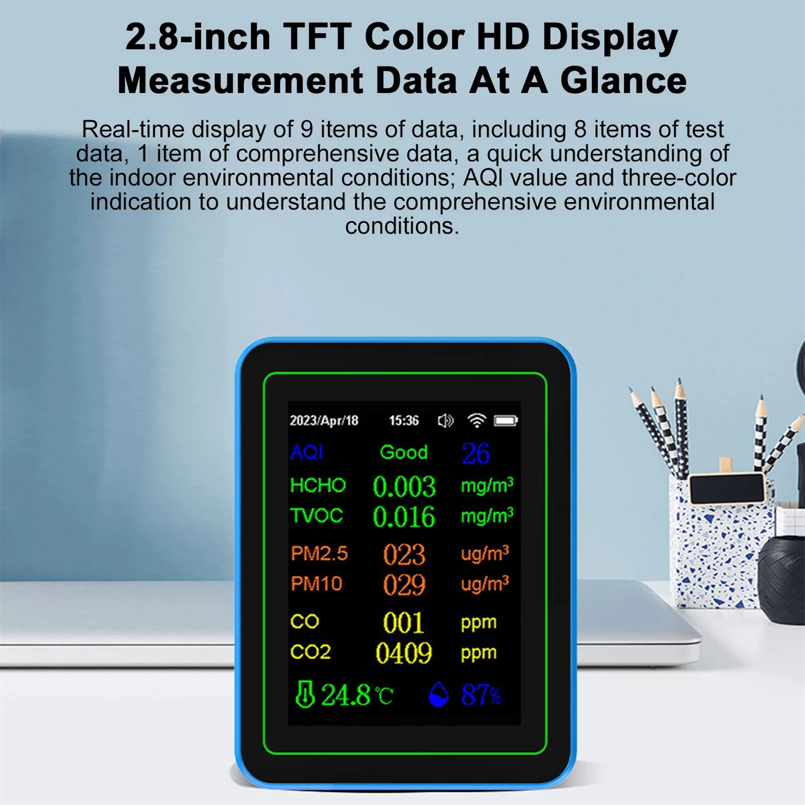 ZN-MT28 12-in-1 Air Quality Monitor | CO2, PM2.5, TVOC, Temp & Humidity | WiFi Smart APP - Image 3